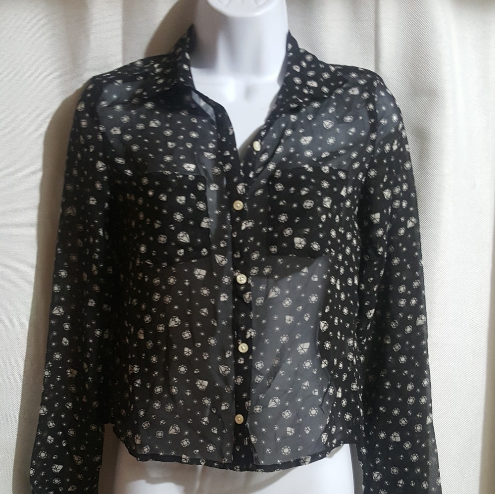NWT Aeropostle Button Down Sheer Top